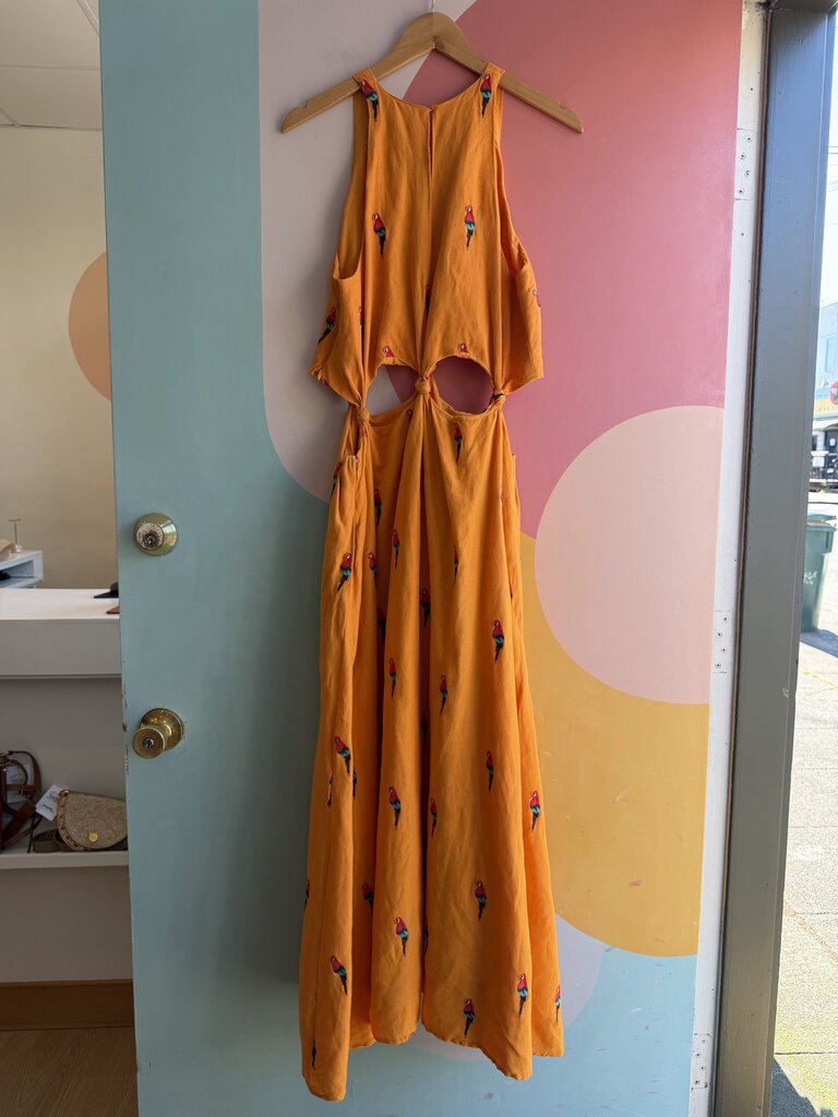 farm rio parrot halter maxi dress Parrot Halter Dress